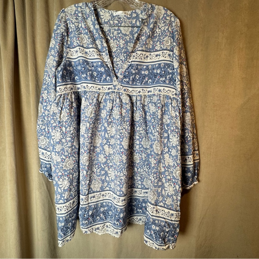 R.Vivimos Women's Floral Tassel Bohemian Tunic Blouse XL 16/ 18